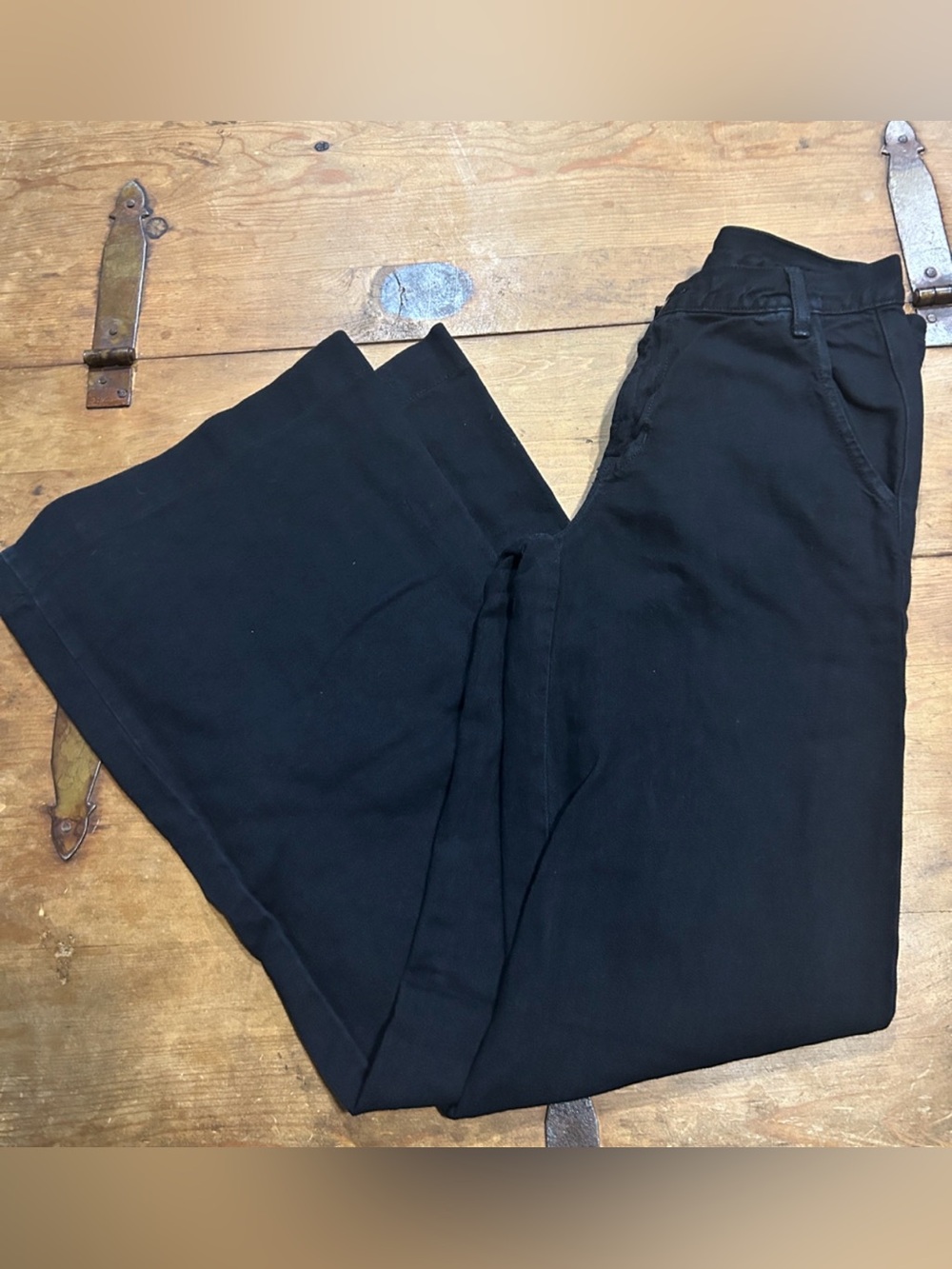 J Brand Black High-Rise Wide Leg Cotton/Linen Pants Size 26 - Picture 5 of 9